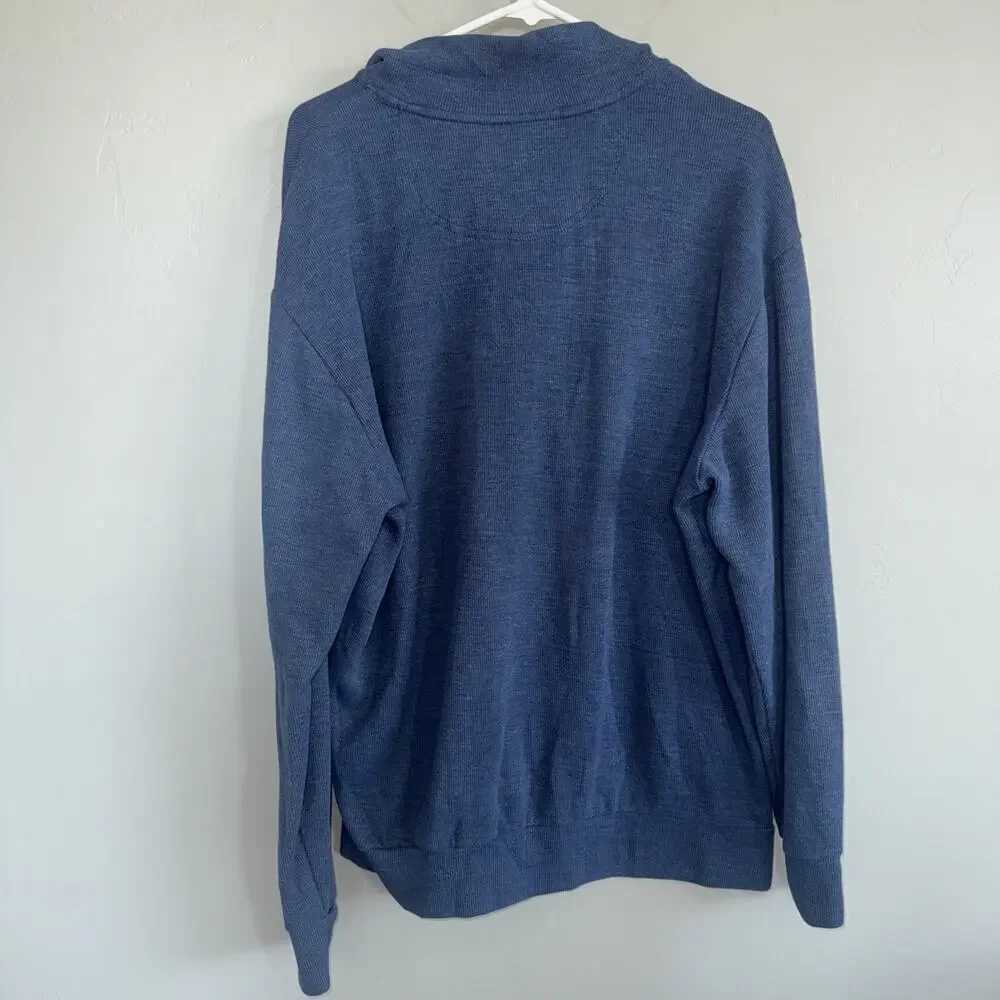 U.S. Polo Assn. Men's 1/4 Zip Blue Knit Sweater Sz XL Embroidered Pony Logo